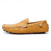 billiga Casual loafers-Herrloafers i läder – bekväma slip-ons för vardagsbruk, kontor och resor