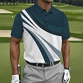 abordables Polo de golf para hombre-Hombre Geométrico Golf Camisetas polo deportivas Manga Corta Camisas de polo Camisas con cuello Casual Ropa Deportiva Botones Primavera verano Azul Piscina Morado Verde Trébol