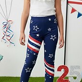  Mädchen 3D Grafik Flagge Hose Leggings 3D-Druck Frühling Herbst Streetwear Basic Kinder 4-12 Jahre Lässig Täglich Outdoor Schlank