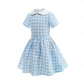 economico Vestiti-Anni 1950 Retrò Vintage Midi Abito Swing Vestito Svasato Maniche corte Aderente &amp; Svasato Altalena a dondolo Costume Ragazze Giornata universale dell'infanzia Mascherata Vacanza Abbigliamento
