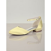 economico Madre della Sposa/Sposo-décolleté da donna con tacco basso e cinturino alla caviglia in raso bordeaux - eleganti scarpe da sera minimaliste per la mamma della sposa, matrimonio chic in città &amp;eventi formali