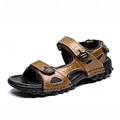 preiswerte Outdoor-Sandalen-Braune Herren-Wandersandalen für Outdoor-Aktivitäten, verstellbarer Riemen, strapazierfähige, rutschfeste Sohle, robuster Freizeitstil für Wandern, Reisen und Sommeraktivitäten