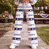 ieftine Pantalonii-A 250-a aniversare a SUA Retro / vintage Anii 1970 Pantaloni Pantaloni cu picioare largi Hippie Disc Talie Înaltă Costume de fancy Pentru femei Mascaradă 4 iulie Ziua Independenței Adulți Pantaloni