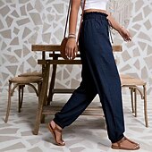 economico Pantaloni da jogging-Per donna Joggers Pantaloni Pantaloni casual Vacanza Moda Casual Lunghezza intera Vita Alta Semplice Coulisse Tasca Elastico in vita Comodità Leggero Morbido Inelastico All'aperto Streetwear Ferie