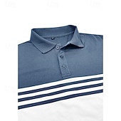 abordables Polo clásico para hombre-Hombre Polo de algodón Camiseta de golf Casual Negocio Cuello polo acanalado Manga Larga Moda Color sólido A Rayas Botones Primavera Primavera &amp; Otoño Ajuste regular Negro Vino Azul Marino Marrón