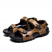 preiswerte Outdoor-Sandalen-Braune Herren-Wandersandalen für Outdoor-Aktivitäten, verstellbarer Riemen, strapazierfähige, rutschfeste Sohle, robuster Freizeitstil für Wandern, Reisen und Sommeraktivitäten