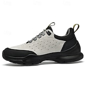 economico Sneakers Casual-scarpe da ginnastica sportive grigie da uomo, tomaia in mesh traspirante, suola ammortizzante, stile sportivo moderno, adatte per camminare, viaggiare e abbigliamento casual