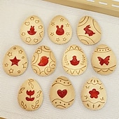 رخيصةأون عيد الفصح-مجموعة قوالب تقطيع بسكويت عيد الفصح، ١٠ قطع من قوالب ضغط البسكويت، مجموعة قوالب تقطيع بسكويت بيض عيد الفصح مع مجموعة طوابع ضغط، أدوات مطبخ، طوابع بسكويت بلاستيكية