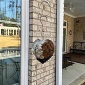 tanie ptactwo podwórkowe i dzika przyroda-Ręcznie robione ptasie serce do gniazdowania, pojemnik na materiały do gniazdowania ptaków z bawełny PP, wymienne ptasie serce do gniazdowania kolibrów, zimowe prezenty dla miłośników kolibrów, wystrój ogrodu domowego