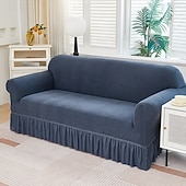 voordelige Sofadoek-Skirt Hem Style Elastic Jacquard Fabric Stretch Sofa Cover Couch Cover Sectional L Shape Sofa Slipcover Corner Case for Living Room Sofa Protector Anti Slip Washable Dustproof 1 2 3 4 Seat