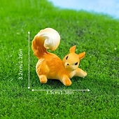 halpa Veistokset-4 kpl pikkuoravia, sammal-mikromaisema-orava-puutarhan koriste-esineitä, kodin työpöydän pieniä koriste-esineitä tee-se-itse, ulkotilojen mini-nurmikon koristelu, sarjakuva-orava-sarja, auton sisustus