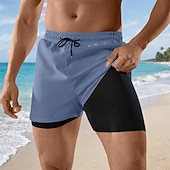 economico Costumi da Bagno per Uomini-Per uomo Costumi da bagno Pantaloncini da mare Pantaloncini da bagno boxer Shorts Coulisse Elastico in vita Tinta unica Asciugatura Rapida Traspirante Sopra il ginocchio Casuale Spiaggia Nuoto