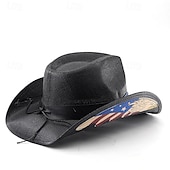  250-årsjubileum i USA Retro / vintage Ville vesten Cowboyhatt Cowgirl lue Cowgirl Cowboy West Cowboy Kostyme Unisex Maskerade 4. juli Fest Uavhengighetsdagen Voksne Hatt Alle årstider