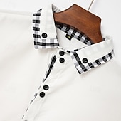 tanie męskie koszule nieżelazne-Męskie Koszula Koszule eleganckie Nieżelazna koszula Zapinana na guziki koszula Kratka Codzienny Biznes Jasnoróżowy Jasnoniebieski Czarny Biały Długi rękaw Wieczorne Na każdy sezon Odzież