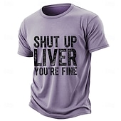  Vintage-T-Shirt aus gewaschener Baumwollmischung mit dem Aufdruck „Shut up liver you're fine“ (Halt die Klappe, Leber, alles gut) – Used-Look-Print, sarkastisches Trink-Top, Herrenbekleidung, Größen
