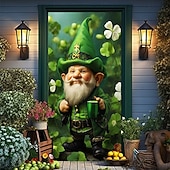 cheap Garage &amp; Door Banners-St. Patrick's Day Posters Door Cover Outdoor Banners Green Hat Shamrock Cute 3D Party Dorm Teens Room College Dorm Guys Man Cave Frat Bedroom Shooting Backgrounds Home Decor