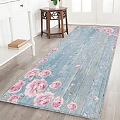 levne Koberečky a rohože a koberce-Běžecký koberec do předsíně, rostlina, květina, dřevěná deska, vzor, flanelová tkanina, potištěná podlahová rohožka, protiskluzová měkká rohožka do dveří, vchod, koupelna, domácí podlahová dekorace,