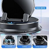 お買い得  家庭用品-滑り止めベース、ダッシュボードマウント、見やすい回転式デザイン、すべての車両に対応、PC素材、ナビゲーションサポート、ダッシュボードマウントを備えた多機能車載電話ホルダー