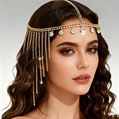 economico Accessori danza-Accessori Samba Catena di fronte a frange con strass Cerchietto Costumi per performance