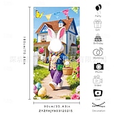 abordables Tapisseries de vacances-Guirlande photo en forme de lapin de Pâques, accessoire idéal pour décorer une porte ou une fête, parfaite pour les décorations de fêtes et les fêtes de Pâques en intérieur ou en extérieur.