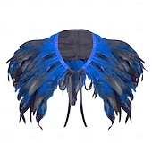 baratos Acessórios-Acessórios de Carnaval 2026 Rio Carnival Samba Xale de Plumas Vermelhas para Mulheres com Laço de Fita Brasil Fantasia de Performance Festival