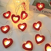 abordables Regalos-Cadena de luces LED con forma de corazón de San Valentín para una decoración romántica para bodas, fiestas, dormitorios y celebraciones del Día de San Valentín.
