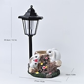 baratos Luzes e lanternas de caminho-1 peça de coelho da Páscoa, pintinho ou pássaro em resina, com iluminação solar à prova d'água para uso externo. Ideal para decoração de jardins, caminhos e gramados. Estátua de animal fofo,