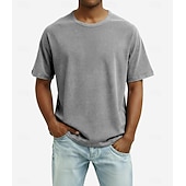 economico magliette di base-SoftFade™ T-Shirt in Cotone da Uomo Camicia Lavata T-Shirt Top Manica Corta Collo Rotondo Estate Primavera Color Solido Vintage Casual Distressed Stile Vintage Tinta in Fuga Casual Quotidiano Street