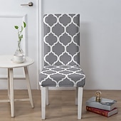 economico Fodera per sedia da pranzo-Coprisedile e coprisedile per sedia da pranzo e sgabello resistenti all'acqua, coprisedili in poliestere con stampa geometrica, elasticizzati e lavabili, per cucina, sala da pranzo e casa