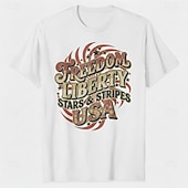  Patriotico T-shirt Maglietta grafica USA Retrò Vintage Patriotico Corte 1776-2026 per Unisex Adulti Stampa 3D  per Giorno dell'Indipendenza / 4 Luglio 4 Luglio