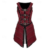 levne Šaty-Středověké Renesanční Šaty Zbraně a výzbroj Kamizelka Válečník Shieldmaiden Barbar Maškarní kostým Dámské Viking Fantazie předvečer Všech svatých Karneval Výkon LARP Ren Faire Dospělé Šaty