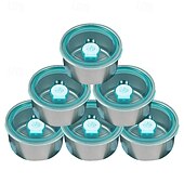 זול פתרונות אחסון למטבח-4/6 קערות נירוסטה עם מכסים, אטומות לדליפות &amp;ניתן לערום - אידיאלי לשימוש ביתי, חובבי פירות, מיכלי הכנת ארוחות, ארגון מקררים, מתקן מצרכים, פיקניקים &amp;אחסון