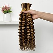 preiswerte 1 Bündel Echthaar webt-Highlight P4/27# Echthaar-Extensions, Deep Wave, 1 Bündel, 30-70 cm