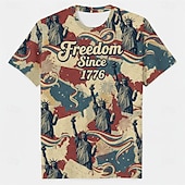  Patriotico T-shirt Maglietta grafica USA Retrò Vintage Patriotico Corte 1776-2026 per Unisex Adulti Stampa 3D  per Giorno dell'Indipendenza / 4 Luglio 4 Luglio Feste