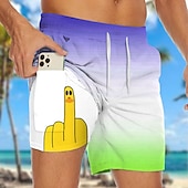 economico Animali &amp; Uccelli-Per uomo Divertente Colore sfumato Anatra Pantaloncini foderati Pantaloncini da bagno 2 in 1 Pantaloncini da mare Misura del girovita medio Hawaiano Ferie Tasche Laterali Con Fodera a Compressione