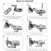 رخيصةأون أضواء الديكور-مجموعة من 10 مصابيح LED بمستشعر مفصلي - مصابيح ذكية تعمل باللمس للخزائن، مناسبة لخزائن المطبخ، وخزائن الملابس، وغرف المعيشة، وغرف النوم، وخزائن الملابس.