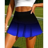preiswerte Damenröcke &amp; Skorts-Damen Farbverlauf Abstrakte Kunst Lässiger Rock Tennisröcke Ärmellos Patchwork Tasche 2 in 1 UPF50+ UV-beständig Mehrlagig Volleyball Tennis Badminton Shorts Rock Gelb Rosa Königsblau Tennisbekleidung