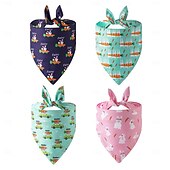 cheap Bandanas &amp; Hats-Pet Neckerchief Cartoon Bunny Pattern Easter Festival Bandana Bib Cat Printing Saliva Towel Dog Triangle Scarf for All Seasons