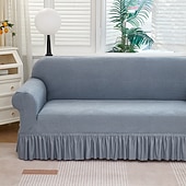 voordelige Sofadoek-Skirt Hem Style Elastic Jacquard Fabric Stretch Sofa Cover Couch Cover Sectional L Shape Sofa Slipcover Corner Case for Living Room Sofa Protector Anti Slip Washable Dustproof 1 2 3 4 Seat