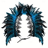 olcso kiegészítők-Carnaval 2026 Rio Carnaval Szamba Kiegészítők női fekete tollas vállkendő csipke applikációval Brazíliai Fesztivál Előadói Jelmez