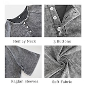 preiswerte Vintage&amp;amp;Retro-Herren Vintage Segelboot Henley Hemd T-Shirt Gewaschenes Hemd Kurzarm Vintage Designer Lässig Lässig Täglich Outdoor Sommer Frühling Ganzjahres Hellblau Violett Grau Henley Henley T-Shirt