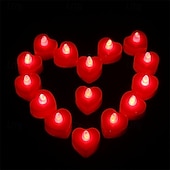 cheap Gifts-Heart Shape LED Candles Light Pack of 24, Flameless Flickering Love Candle Light for Marriage Proposal, Wedding, Valentine's Day, Anniversary, Thanksgiving