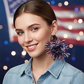 アメリカ建国250周年 イヤリング・ピアス コスプレ 成人 女性用 独立記念日 7月4日 パーティー 性能 ドレスアップ