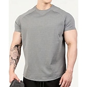 Χαμηλού Κόστους T-shirts και αμάνικα μπλουζάκια για τρέξιμο-Ανδρικά Μονόχρωμο Tricou de Alergat Μπλούζα συμπίεσης Καλοκαίρι Άνοιξη Φθινόπωρο Κοντομάνικο Γρήγορο Στέγνωμα Συμπίεση Ύγρανση Γυμναστήριο προπόνηση Ενεργή εκπαίδευση Ασκηση Θαλασσί Μαύρο Μπεζ