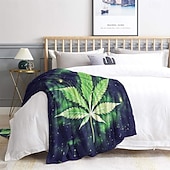 cheap Wall Tapestries-Blanket Fleece Throw Blanket for Couch Weed Leaf Classic Modern 3D Sofa Bed Decorative Warm Blanket Home Decor