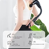 رخيصةأون أجهزة تدليك الجسم-جهاز تدليك متعدد الوظائف بمقبض طويل ورأسين منحنيين للرقبة والصدر