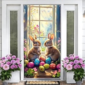 abordables Bannières de Garage et de Porte-Pâques Affiches Couverture de porte Bannières extérieures Rabbit Mignon 3D Soirée Dortoir Chambre d'adolescents Résidence universitaire Chambre d'amis pour hommes dans une fraternité Arrière-plans de