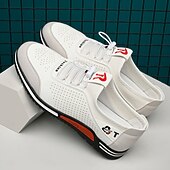 Χαμηλού Κόστους Καθημερινά Sneakers-Ανδρικά λευκά αθλητικά αθλητικά παπούτσια με αεριζόμενο σχεδιασμό, ελαφριά και άνετα, ιδανικά για τρέξιμο και δραστήριες εξόδους