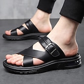 economico Infradito da Vacanza-sandali da uomo marroni con cinturini incrociati, comodi e resistenti, perfetti per i golfisti e le attività estive all'aperto