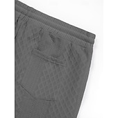  Men's Joggers Trousers Casual Pants Textured Pants Drawstring Elastic Waist Textured Plain Comfort Breathable Full Length Daily Outdoor Holiday Vacation Casual Black White Micro-elastic